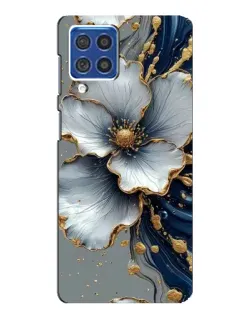 Чехол для Samsung Galaxy F62 с картинкой «Белый цветок и золотой флюид» Чехол для Samsung Galaxy F62 с картинкой «Белый цветок и золотой флюид»