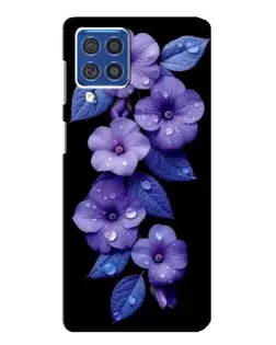 Чохол для Samsung Galaxy F62 з картинкою «Фіолетові квіти з росою»