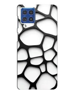 Чохол для Samsung Galaxy F62 з картинкою «Біла об'ємна сітка»