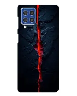 Чехол для Samsung Galaxy F62 с картинкой «Kрасная лавовая трещина»
