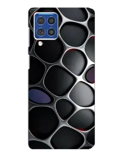 Чехол для Samsung Galaxy F62 с картинкой «Объемная темная решетка»