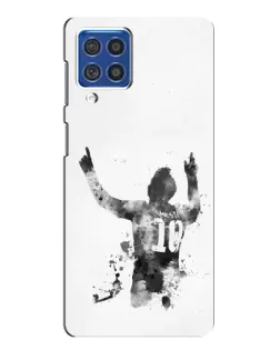 Чохол для Samsung Galaxy F62 з картинкою «Чорно-білий силует Мессі»