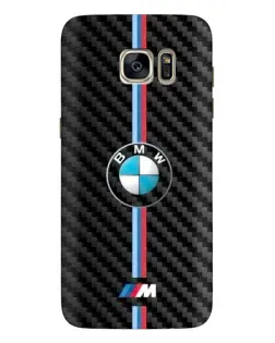 Чехол для Samsung Galaxy S7 Edge (G935) с картинкой «Эмблема BMW и карбон»