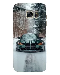 Чехол для Samsung Galaxy S7 Edge (G935) с картинкой «BMW в зимнем лесу»