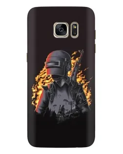Чехол для Samsung Galaxy S7 Edge (G935) с картинкой «PUBG — огненный силуэт»