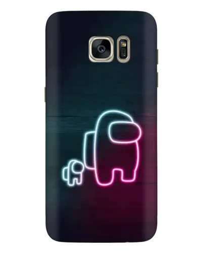 Чехол для Samsung Galaxy S7 Edge (G935) с картинкой «Among Us неон-арт»
