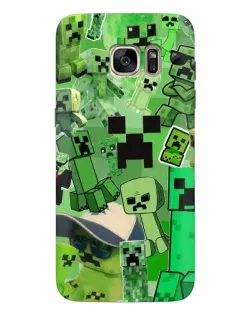 Чехол для Samsung Galaxy S7 Edge (G935) с картинкой «Криперы Minecraft»