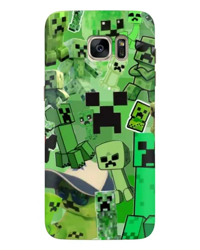 Чехол для Samsung Galaxy S7 Edge (G935) с картинкой «Криперы Minecraft»