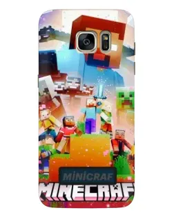 Чехол для Samsung Galaxy S7 Edge (G935) с картинкой «Minecraft герои игры»