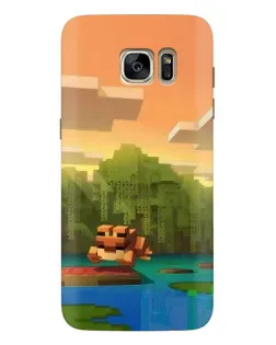 Чехол для Samsung Galaxy S7 Edge (G935) с картинкой «Майнкрафт закат солнца»
