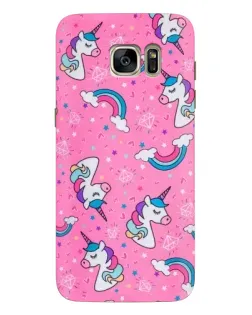Чехол для Samsung Galaxy S7 Edge (G935) с картинкой «Unicorn паттерн розовый»