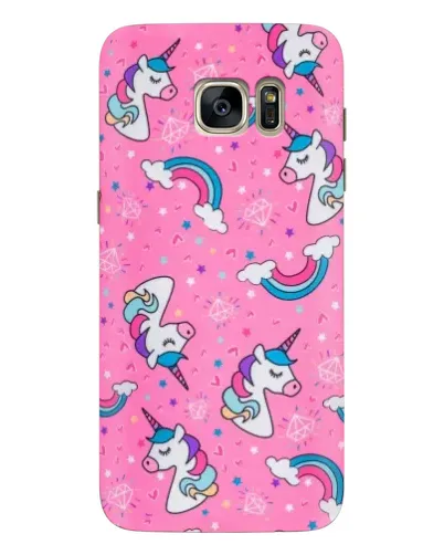 Чехол для Samsung Galaxy S7 Edge (G935) с картинкой «Unicorn паттерн розовый»