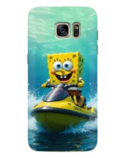 Чехол для Samsung Galaxy S7 Edge (G935) с картинкой «Спанч Боб на гидроцикле»