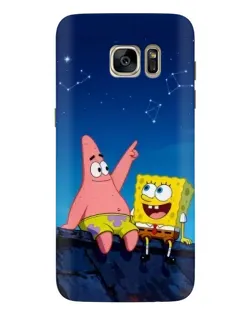 Чехол для Samsung Galaxy S7 Edge (G935) с картинкой «Губка Боб и Патрик ночью»