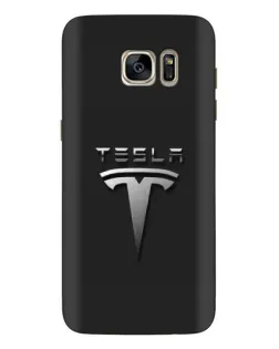 Чехол для Samsung Galaxy S7 Edge (G935) с картинкой «Стальной логотип Tesla»