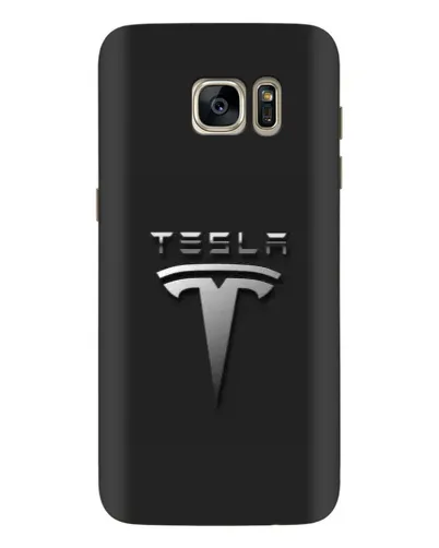 Чехол для Samsung Galaxy S7 Edge (G935) с картинкой «Стальной логотип Tesla»