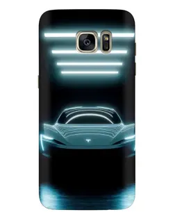 Чехол для Samsung Galaxy S7 Edge (G935) с картинкой «Tesla в неоне»