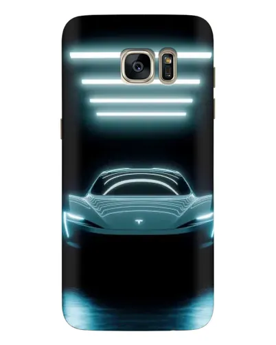 Чехол для Samsung Galaxy S7 Edge (G935) с картинкой «Tesla в неоне»
