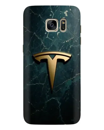 Чехол для Samsung Galaxy S7 Edge (G935) с картинкой «Мраморная Tesla Gold»