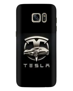 Чехол для Samsung Galaxy S7 Edge (G935) с картинкой «Tesla — серебристое авто»