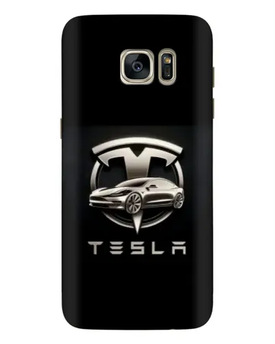 Чехол для Samsung Galaxy S7 Edge (G935) с картинкой «Tesla — серебристое авто»