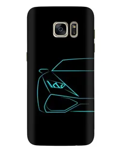 Чехол для Samsung Galaxy S7 Edge (G935) с картинкой «Голубой силуэт Lamborghini»