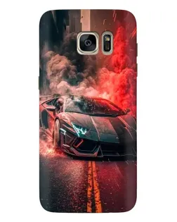 Чехол для Samsung Galaxy S7 Edge (G935) с картинкой «Lamborghini красный дым»
