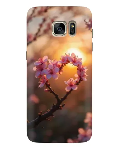 Чехол для Samsung Galaxy S7 Edge (G935) с картинкой «Розовый цвет сердце на фоне заката»