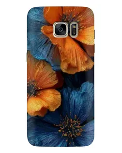 Чехол для Samsung Galaxy S7 Edge (G935) с картинкой «Яркая сине-оранжевая флора»