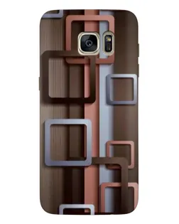 Чехол для Samsung Galaxy S7 Edge (G935) с картинкой «Коричневые объемные квадраты»