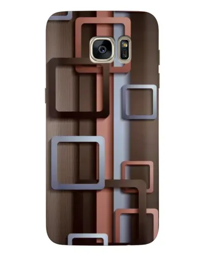 Чехол для Samsung Galaxy S7 Edge (G935) с картинкой «Коричневые объемные квадраты»