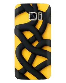 Чехол для Samsung Galaxy S7 Edge (G935) с картинкой «Черное желтое переплетение»