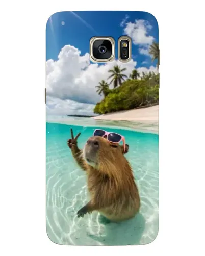 Чехол для Samsung Galaxy S7 Edge (G935) с картинкой «Капибара на море»