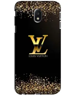 Чехол для Samsung Galaxy J3 2017 (J330FN EU) с картинкой «LV — золотые искры»