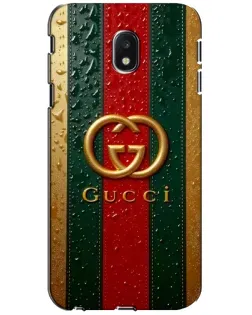 Чехол для Samsung Galaxy J3 2017 (J330FN EU) с картинкой «Gucci — фирменная полоса и золото» Чехол для Samsung Galaxy J3 2017 (J330FN EU) с картинкой «Gucci — фирменная полоса и золото»