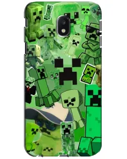 Чехол для Samsung Galaxy J3 2017 (J330FN EU) с картинкой «Криперы Minecraft»