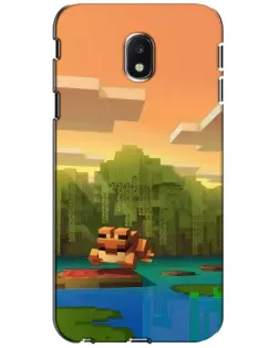 Чехол для Samsung Galaxy J3 2017 (J330FN EU) с картинкой «Майнкрафт закат солнца»