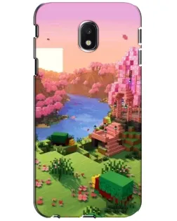 Чехол для Samsung Galaxy J3 2017 (J330FN EU) с картинкой «Розовое дерево Minecraft»