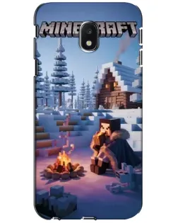 Чехол для Samsung Galaxy J3 2017 (J330FN EU) с картинкой «Зимний Minecraft»