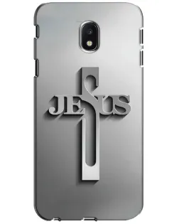 Чехол для Samsung Galaxy J3 2017 (J330FN EU) с картинкой «Металлический крест Jesus»