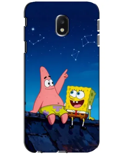 Чехол для Samsung Galaxy J3 2017 (J330FN EU) с картинкой «Губка Боб и Патрик ночью»