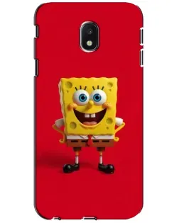 Чехол для Samsung Galaxy J3 2017 (J330FN EU) с картинкой «Спанч Боб на красном»