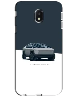 Чехол для Samsung Galaxy J3 2017 (J330FN EU) с картинкой «Серебристый Cybertruck Tesla»
