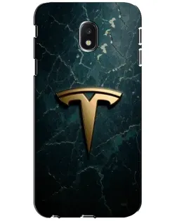 Чехол для Samsung Galaxy J3 2017 (J330FN EU) с картинкой «Мраморная Tesla Gold»