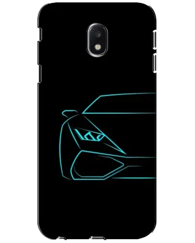 Чехол для Samsung Galaxy J3 2017 (J330FN EU) с картинкой «Голубой силуэт Lamborghini»