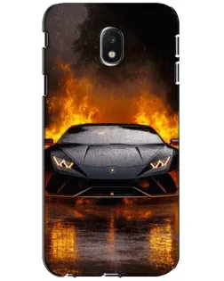 Чехол для Samsung Galaxy J3 2017 (J330FN EU) с картинкой «Lamborghini в огне»