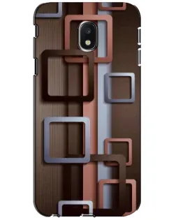 Чохол для Samsung Galaxy J3 2017 (J330FN EU) з картинкою «Коричневі об'ємні квадрати»