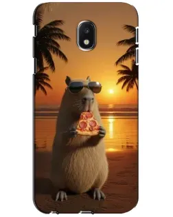Чехол для Samsung Galaxy J3 2017 (J330FN EU) с картинкой «Капибара с пиццей» Чехол для Samsung Galaxy J3 2017 (J330FN EU) с картинкой «Капибара с пиццей»