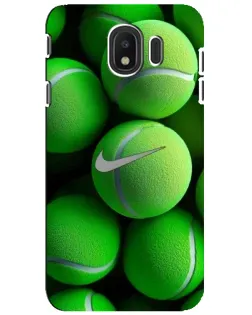 Чехол для Samsung Galaxy J4 2018 (SM-J400F) с картинкой «Теннисные мячи Найк» Чехол для Samsung Galaxy J4 2018 (SM-J400F) с картинкой «Теннисные мячи Найк»