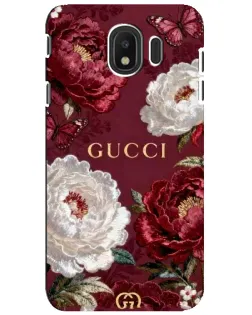 Чехол для Samsung Galaxy J4 2018 (SM-J400F) с картинкой «Gucci — бордовые розы»
